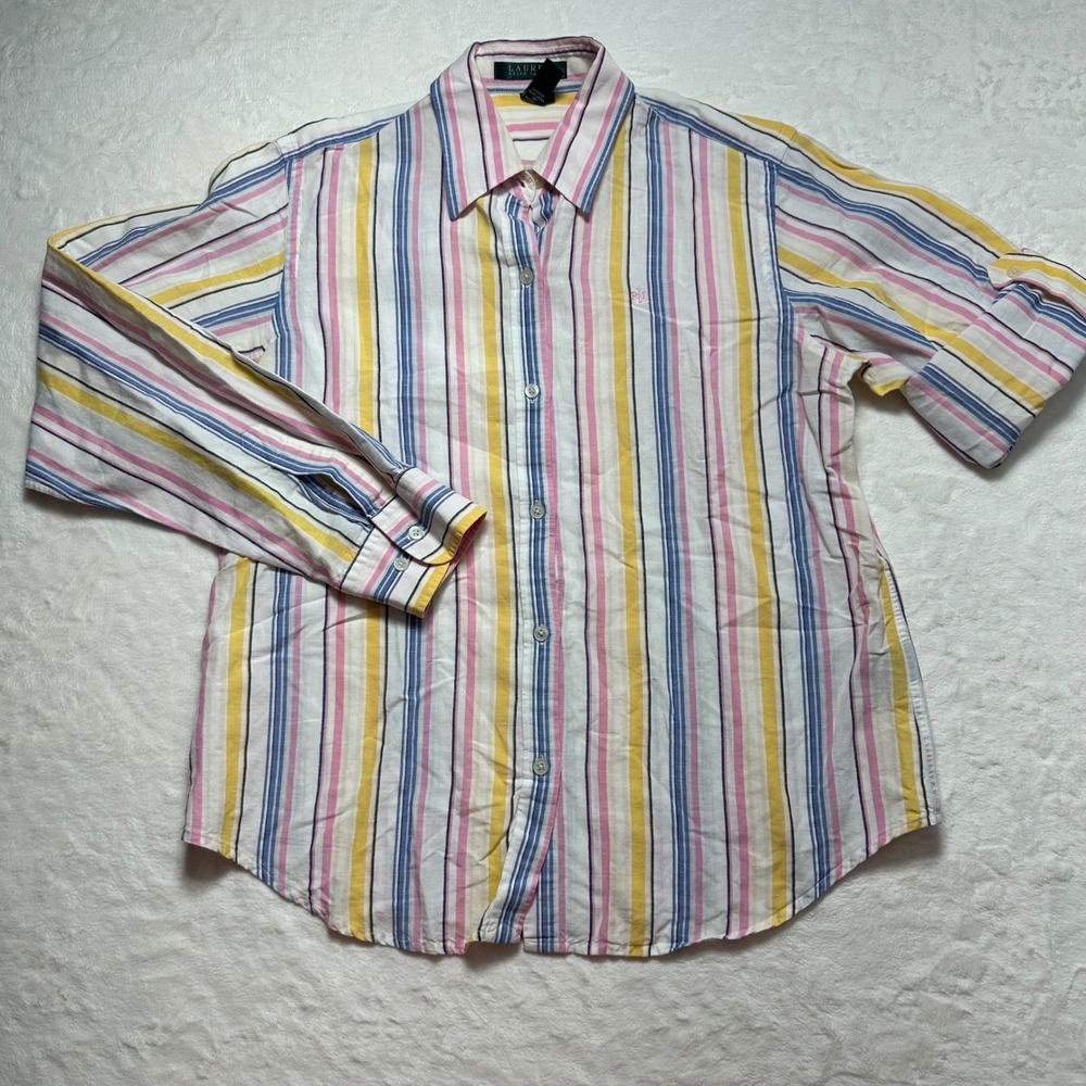 Lauren Ralph Lauren Multicolor Vertical Stripe Button-Down Shirt